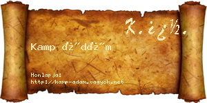 Kamp Ádám névjegykártya