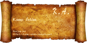 Kamp Ádám névjegykártya